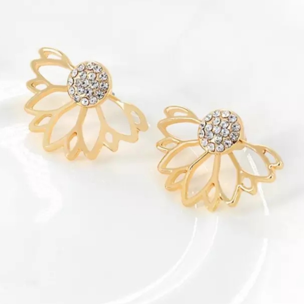 NEW Lotus Flower Earrings - Picture 1 of 1